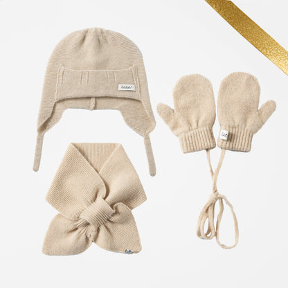 Gift Box | Almond Hat-Mittens-Scarf Bundle